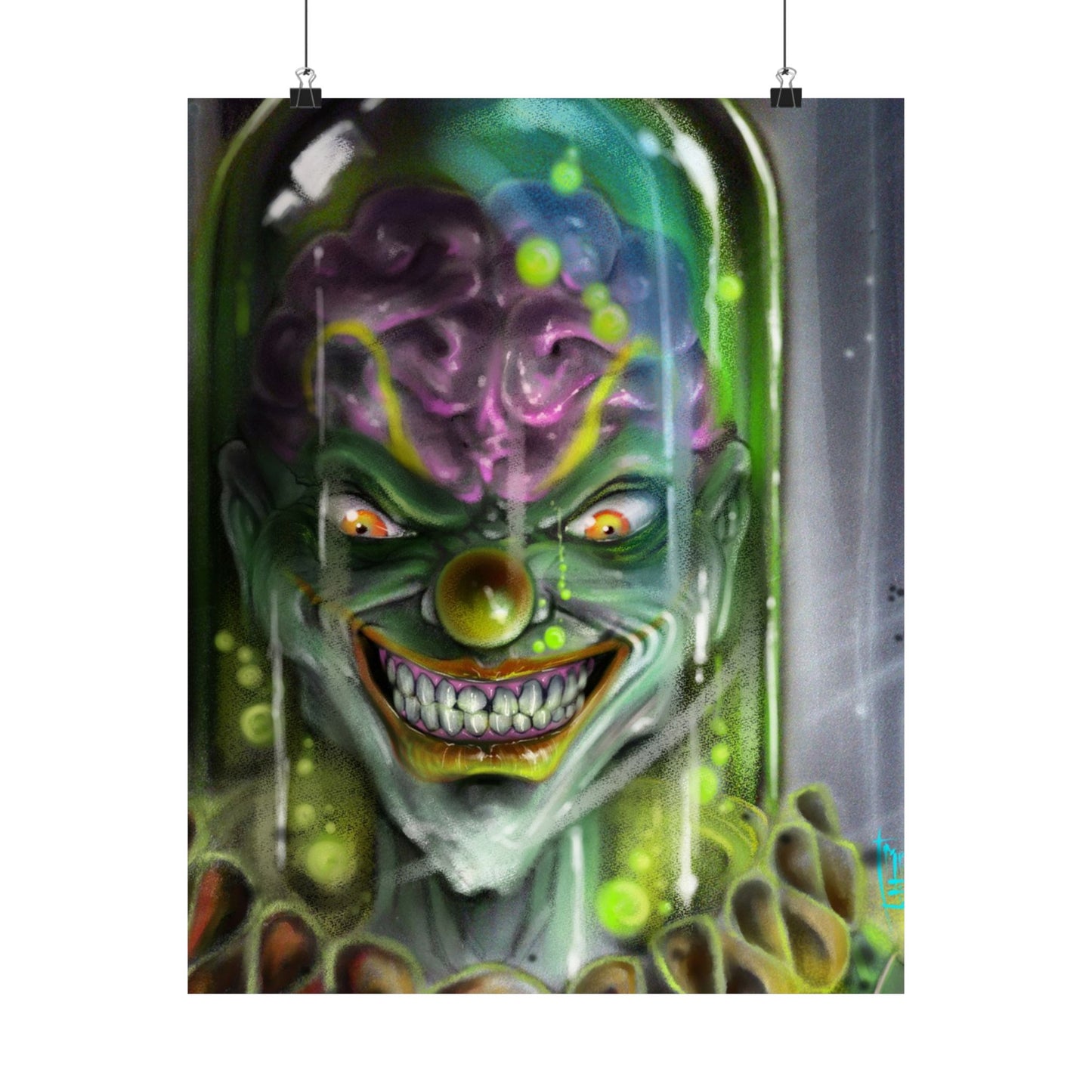Creepy Clown Art Poster, Wall Decor, Halloween Decor, Horror Art, Unique Gift Idea, Nursery Decoration