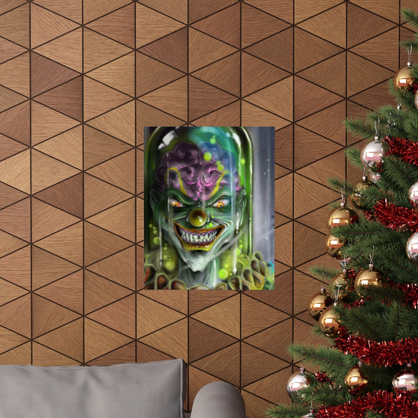 Creepy Clown Art Poster, Wall Decor, Halloween Decor, Horror Art, Unique Gift Idea, Nursery Decoration