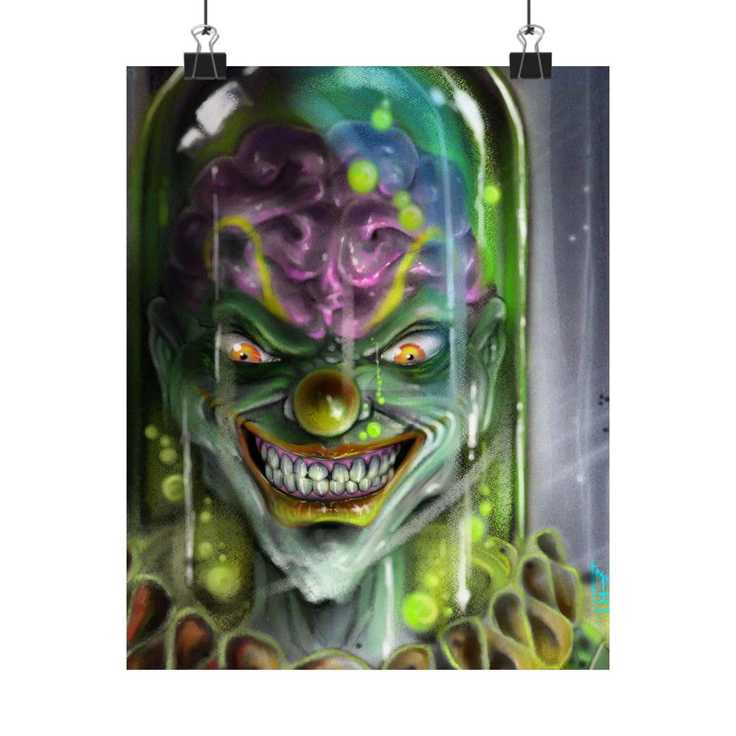Creepy Clown Art Poster, Wall Decor, Halloween Decor, Horror Art, Unique Gift Idea, Nursery Decoration