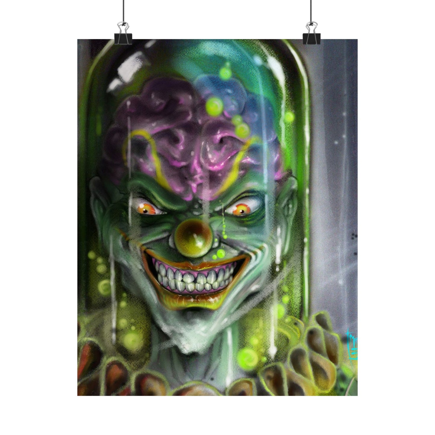 Creepy Clown Art Poster, Wall Decor, Halloween Decor, Horror Art, Unique Gift Idea, Nursery Decoration